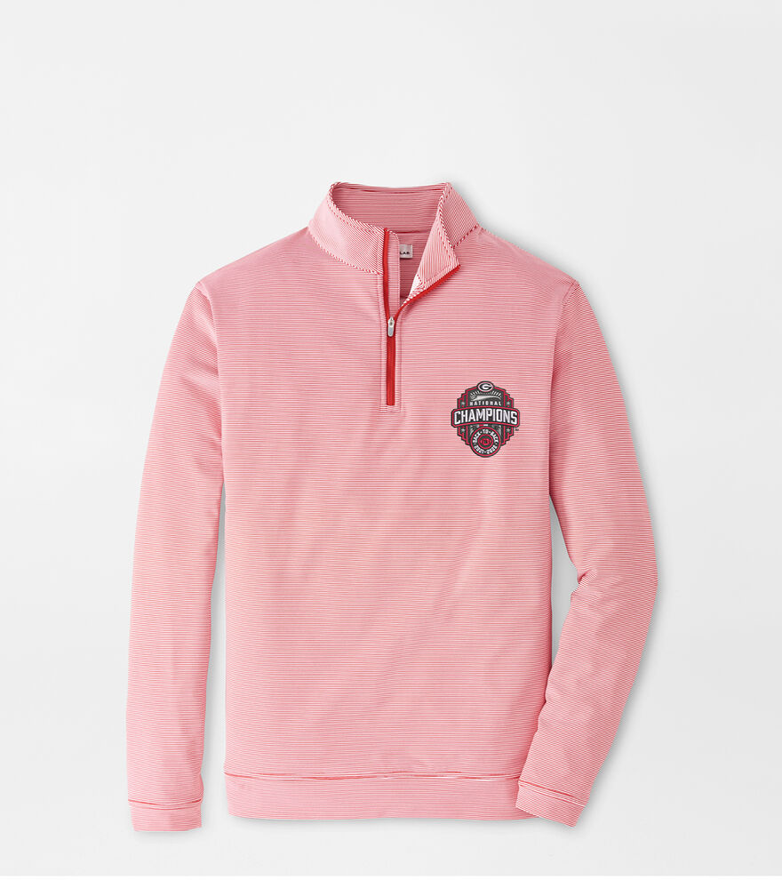 Georgia National Champion Perth Sugar Stripe Performance Quarter-Zip image number 1