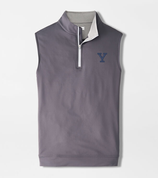 Yale "Y" Galway Stretch Loop Terry Quarter-Zip Vest
