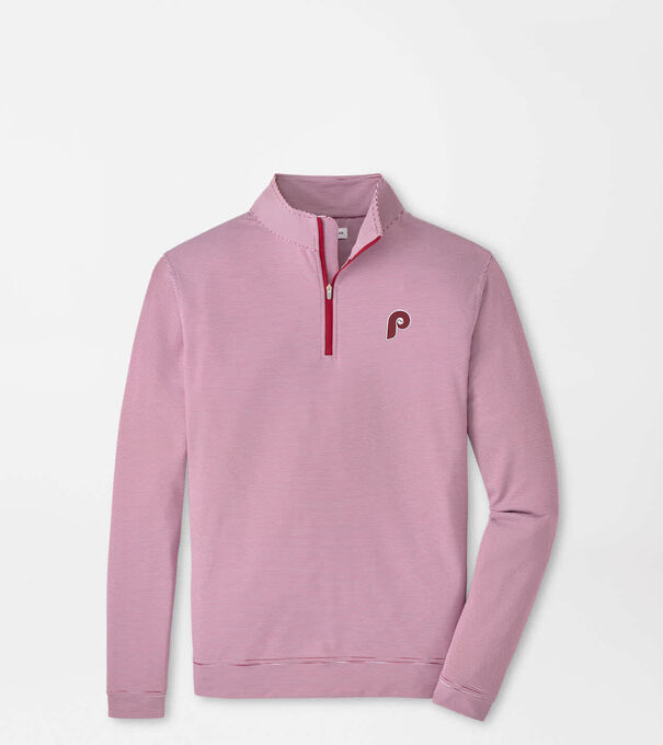 Cooperstown Philadelphia Phillies Perth Sugar Stripe Performance Quarter-Zip