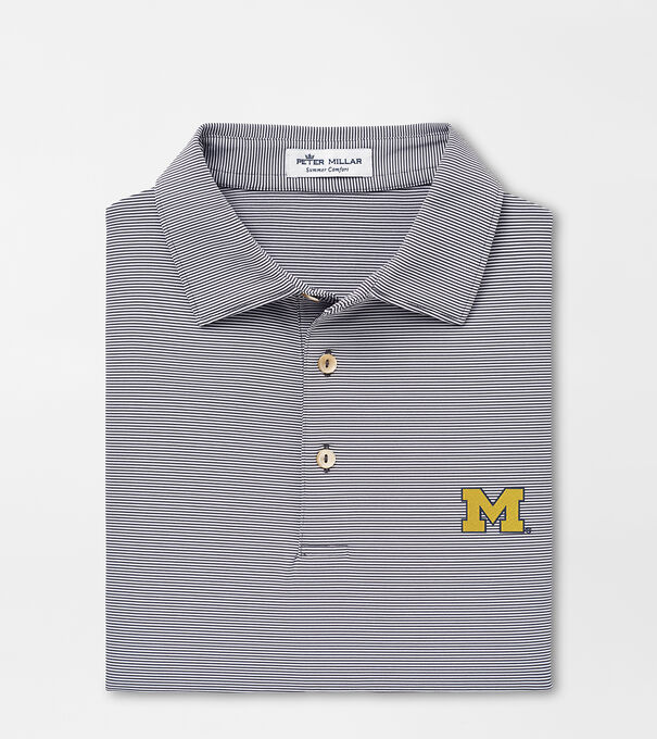 Michigan Jubilee Stripe Performance Polo
