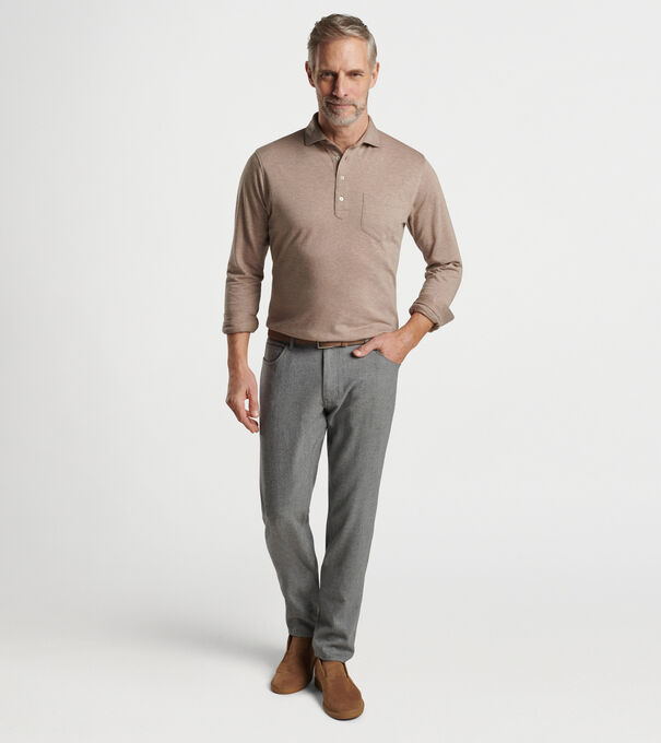 Amble Long-Sleeve Cotton Cashmere Polo