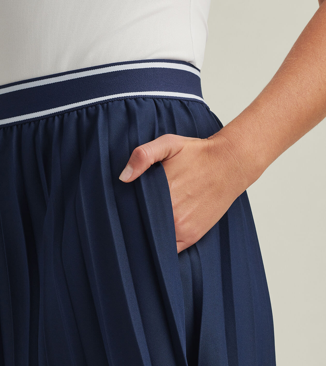 【Anyone more】Litu Black Blue Pleats Skirt Fsqjgq Skirt for Women To The Knees Trendy Casual Pleated