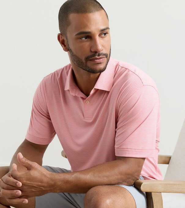 Featherweight Stripe Performance Polo