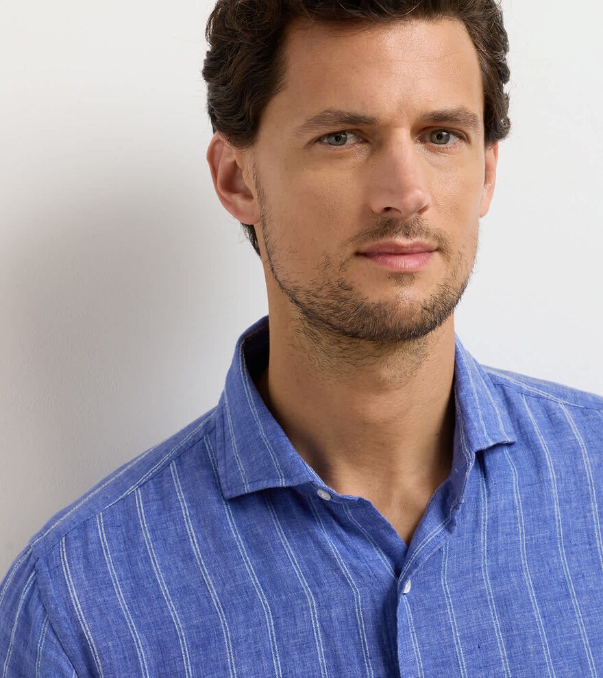 Astino Lino Pencil Stripe Sport Shirt image number 4