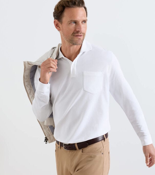 Everyday Piqu&eacute; Long Sleeve Polo - Alternate Image 1