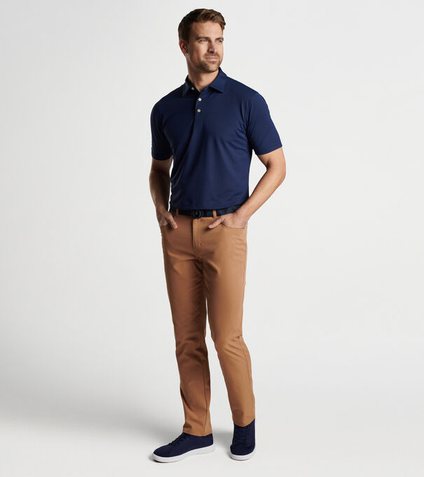 Solid Stretch Mesh Polo