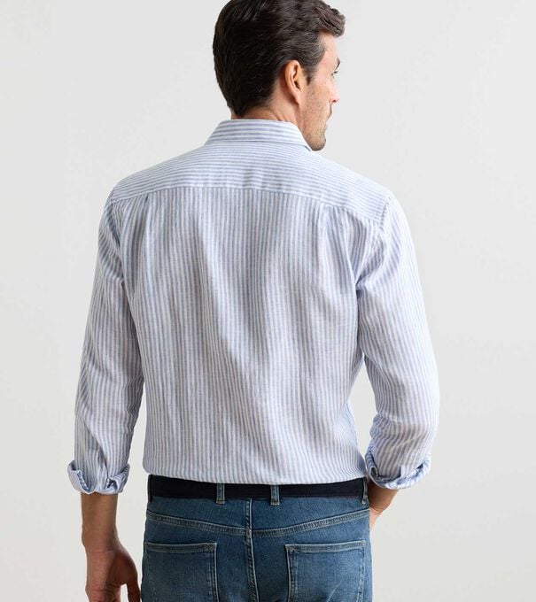 Astino Lino Stripe Sport Shirt - Alternate Image 1