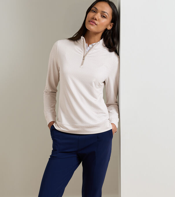 Houndstooth Print Perth Performance Quarter-Zip