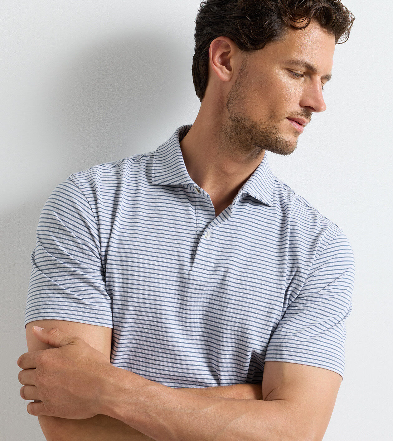 Albatross Stripe Cotton-Blend Piqué Polo | Men's Polos | Peter Millar