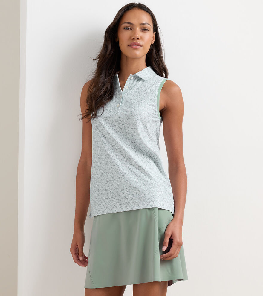 Tee It Up Banded Sport Mesh Sleeveless Button Polo image number 2