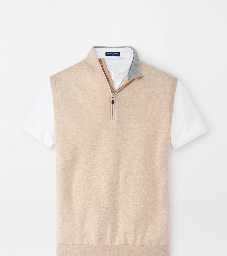 Crown Crafted Interlock Quarter-Zip Vest image number 1
