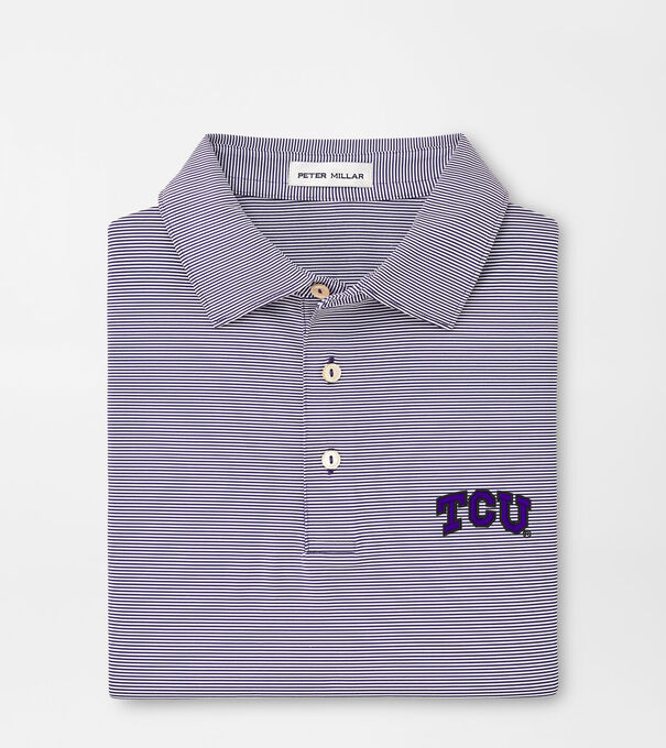TCU Jubilee Stripe Performance Polo