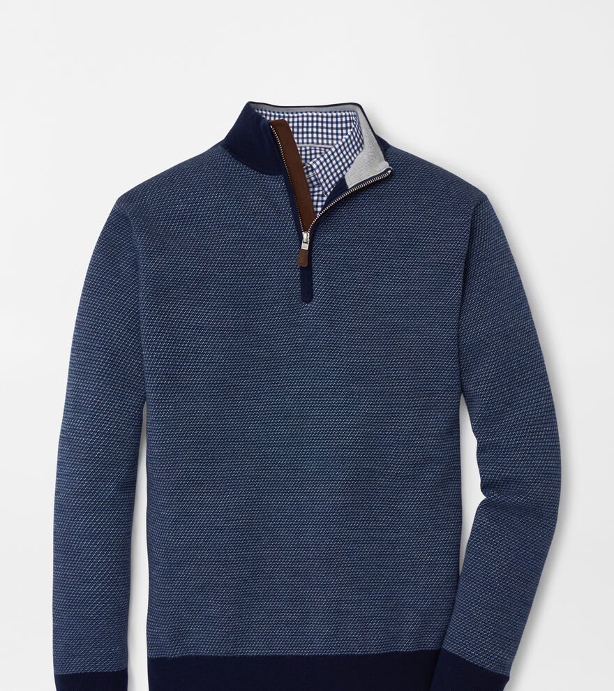 Wool Jacquard Quarter-Zip Sweater image number 1