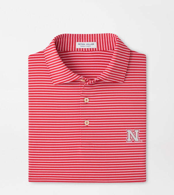 Nebraska Tiebreaker Performance Jersey Stripe Polo