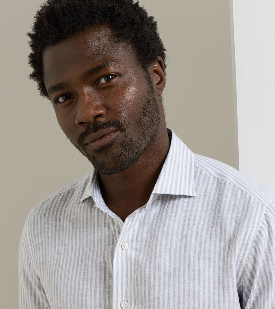 Astino Lino Stripe Sport Shirt - Alternate Image 4