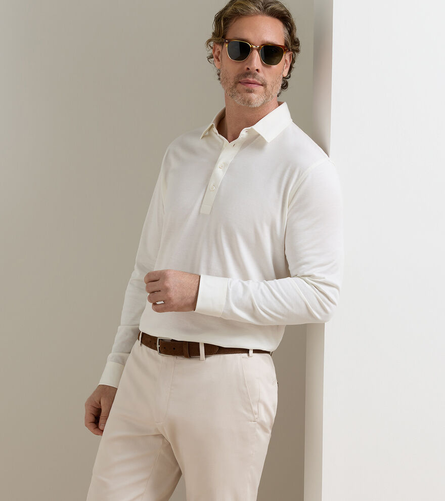 Ashby Silk Cotton Long-Sleeve Polo image number 2