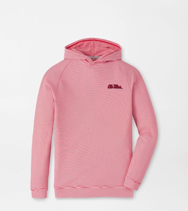 Ole Miss Pine Youth Sugar Stripe Performance Hoodie