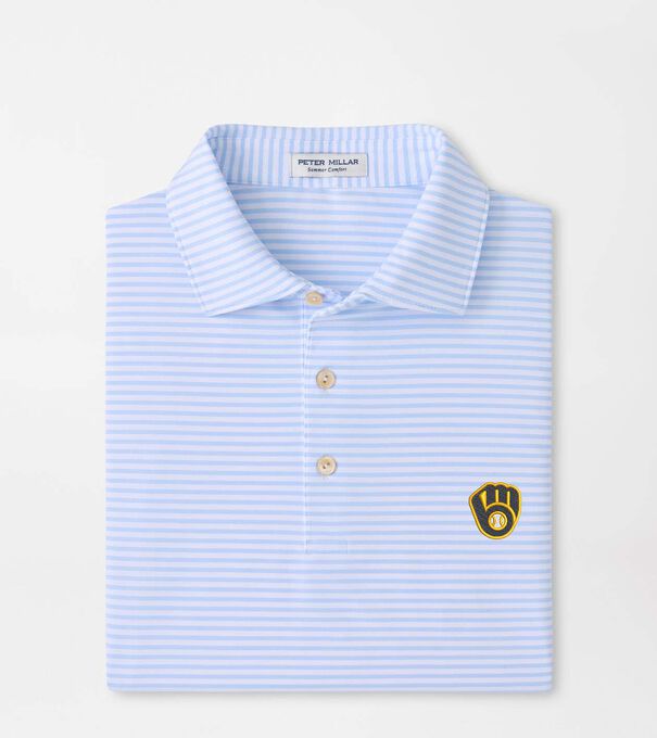 Milwaukee Brewers Tiebreaker Performance Jersey Stripe Polo