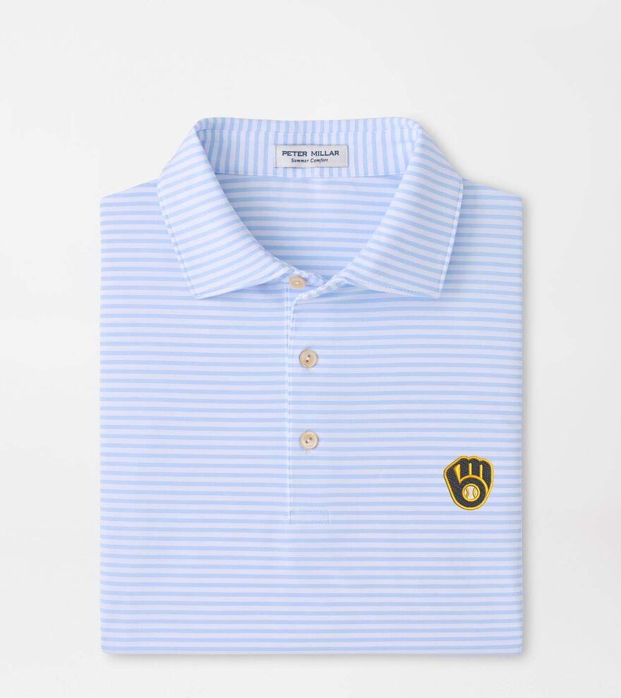 Milwaukee Brewers Tiebreaker Performance Jersey Stripe Polo