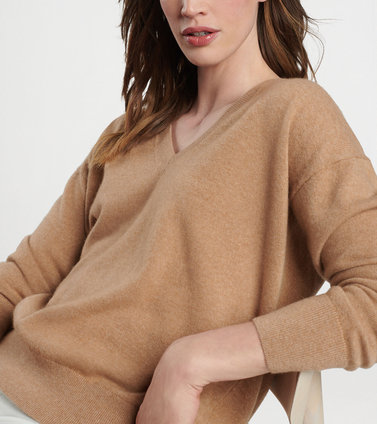 V neck sweater cashmere clearance