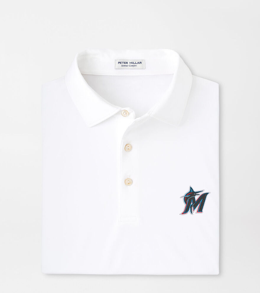 Miami Marlins Solid Performance Jersey Polo image number 1