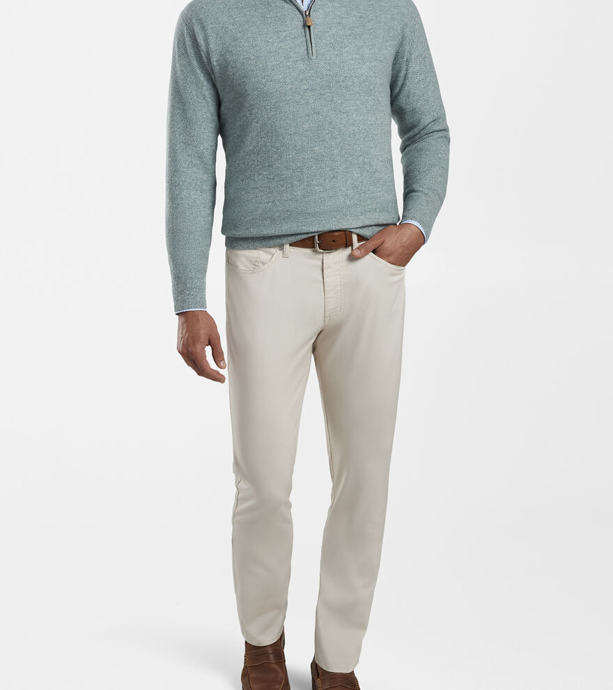 Cashmere-Linen Quarter-Zip Sweater image number 2