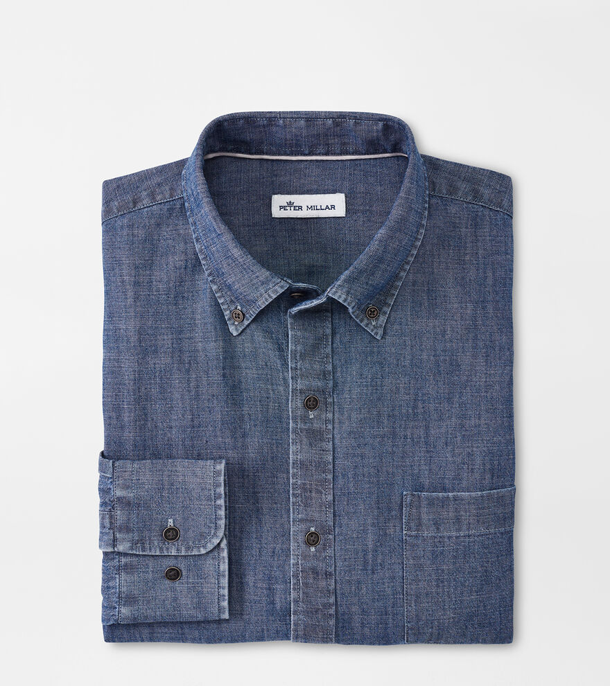 Tamworth Chambray Cotton-Stretch Sport Shirt image number 1