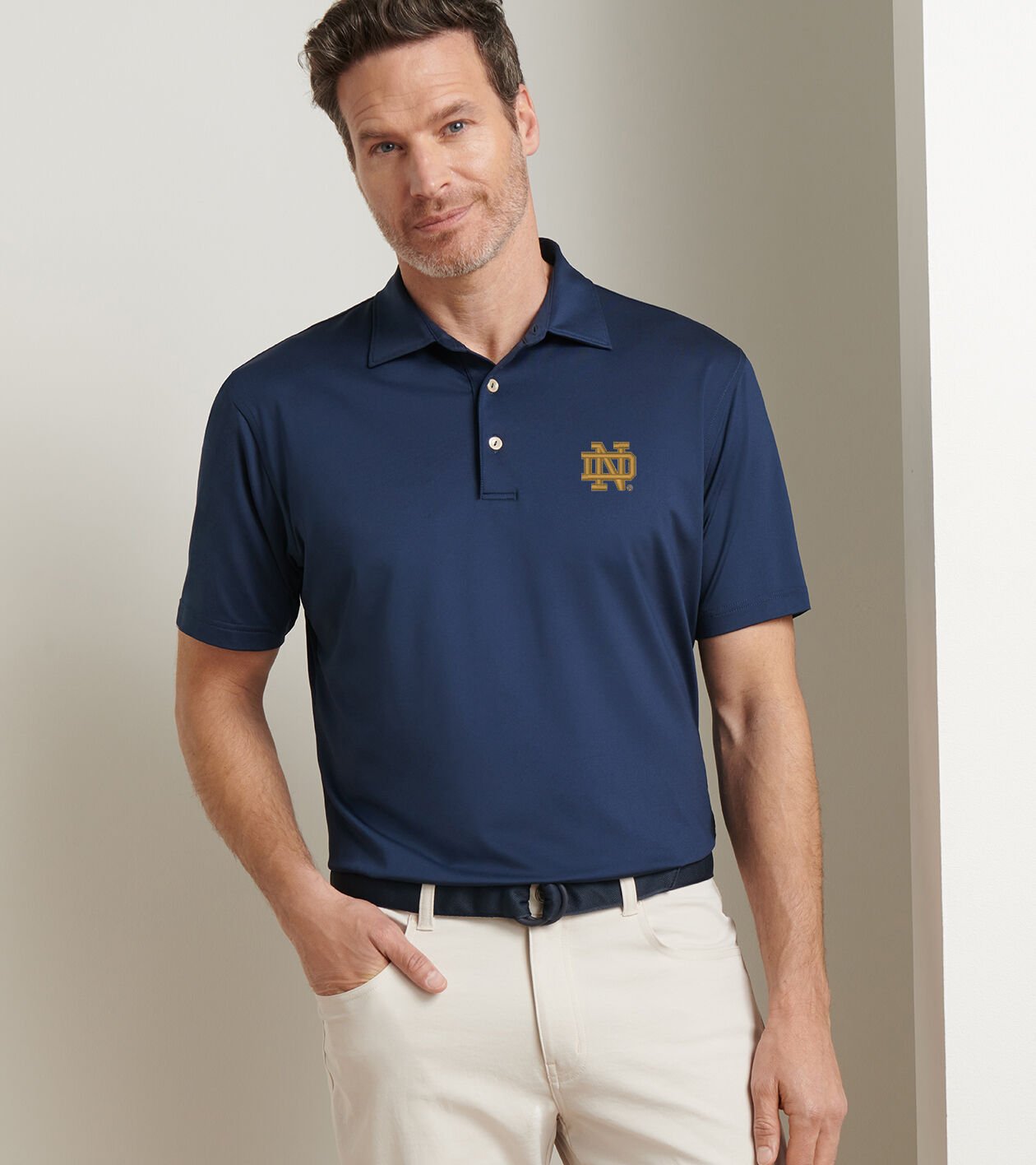 Notre Dame Solid Performance Jersey Polo | Men's Collegiate