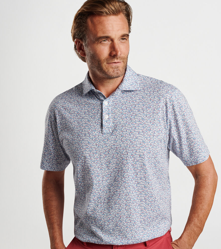 Pilot Mill Half Full Printed Short-Sleeve Polo image number 4