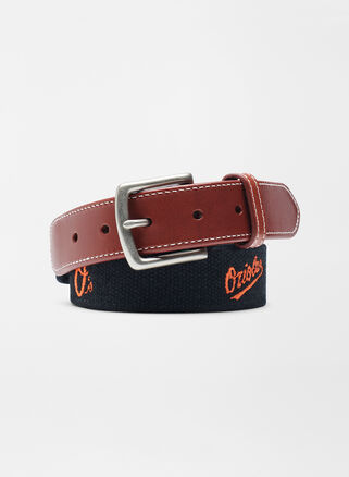 Peter Millar Men's Baltimore Orioles Belt | Color: Black | Size: 44