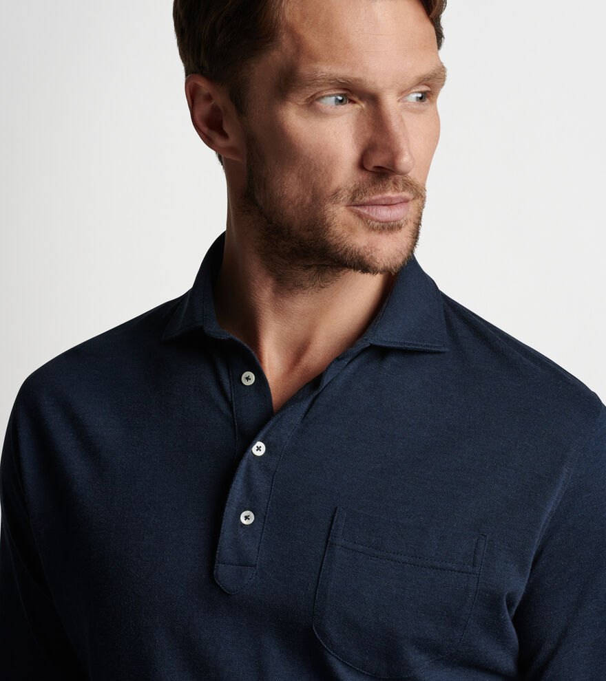 Amble Long-Sleeve Cotton Cashmere Polo image number 4