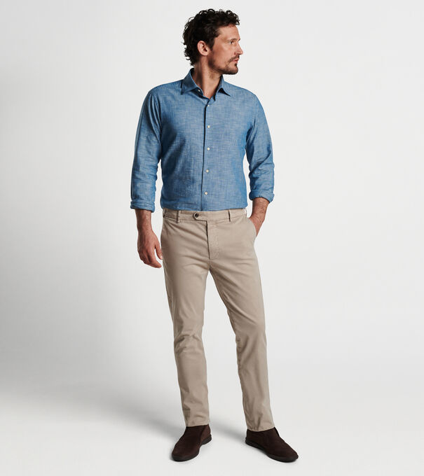 Concorde Garment-Dyed Flat-Front Trouser