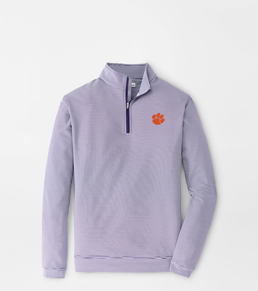 Clemson Perth Sugar Stripe Performance Quarter-Zip image number 1
