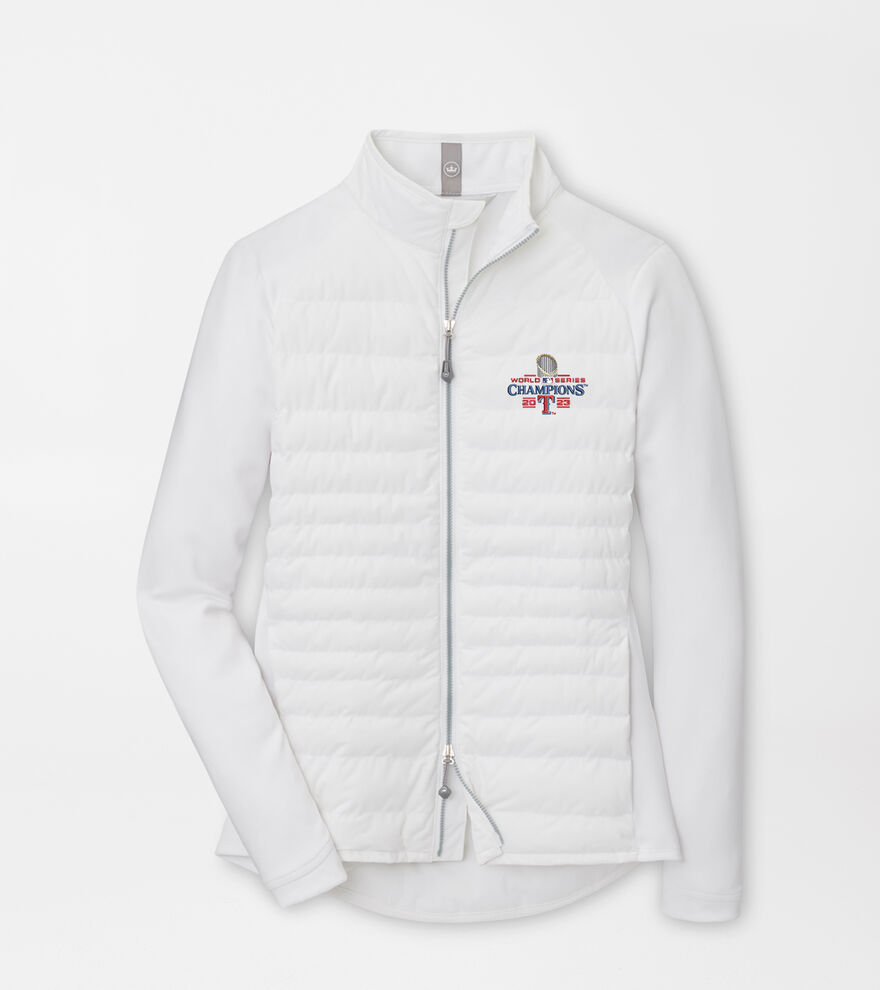 Texas Rangers World Series Women's Merge Hybrid Jacket image number 1