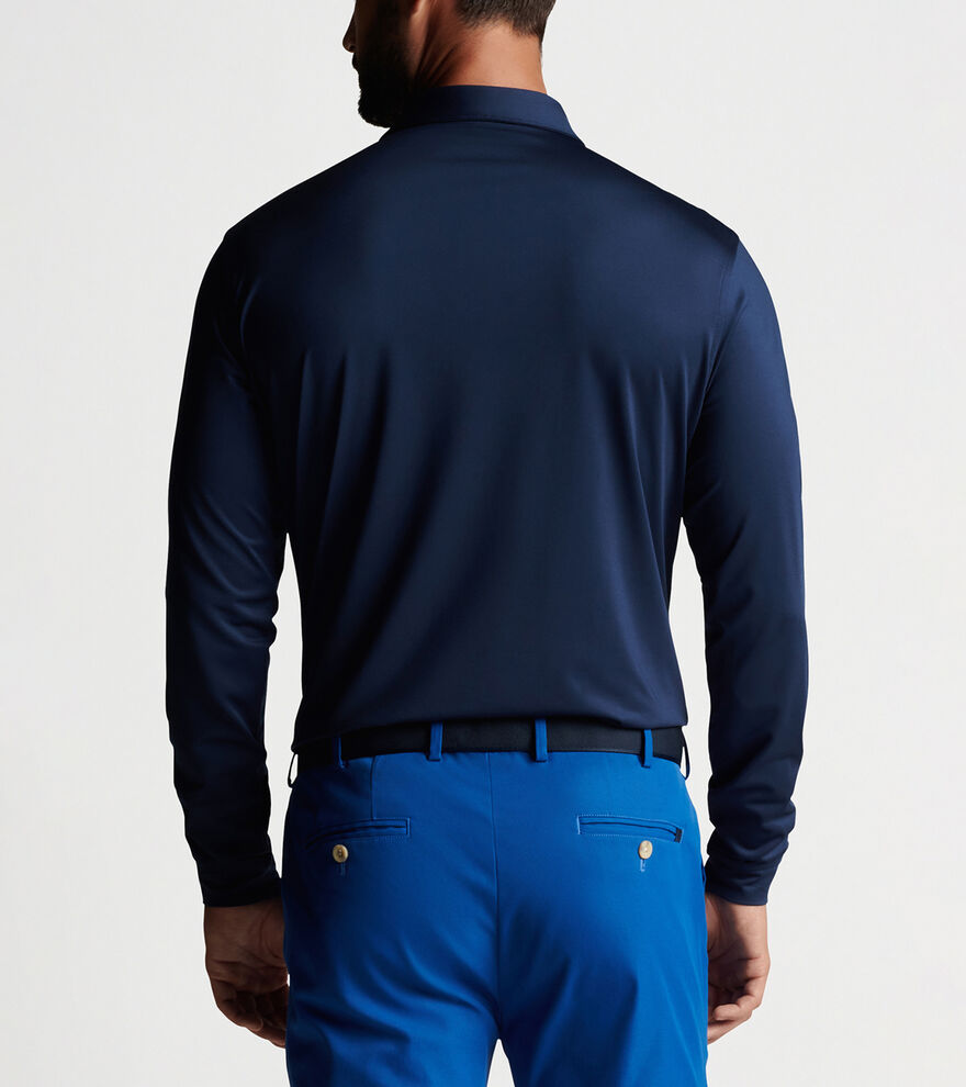 Solid Stretch Jersey Long Sleeve Polo, Men's Polo Shirts