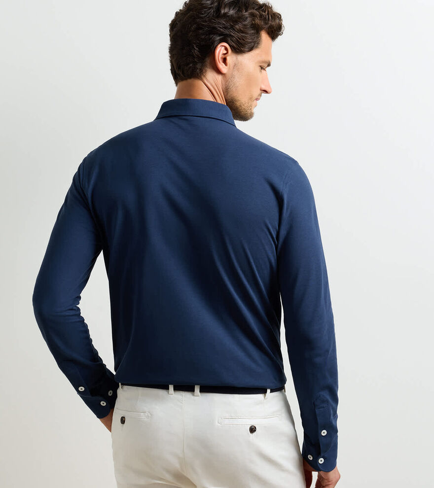 Cool Cotton Long-Sleeve Polo - Alternate Image 2