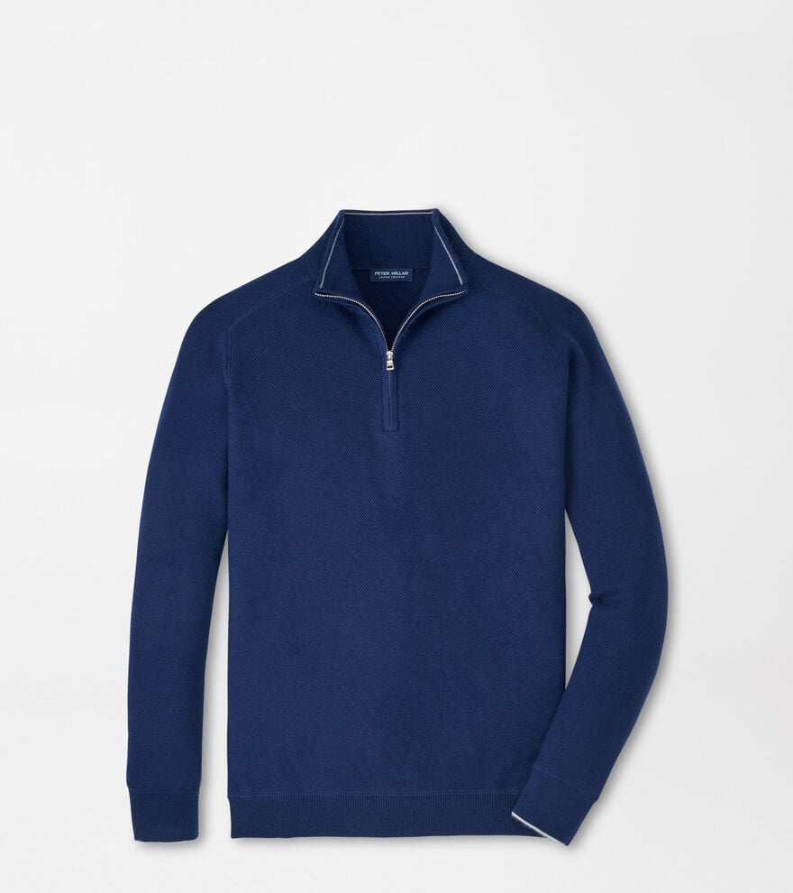 Voyager Cashmere-Silk Saddle Shoulder Quarter Zip image number 1