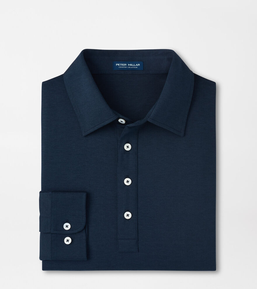 Ashby Silk Cotton Long-Sleeve Polo image number 1