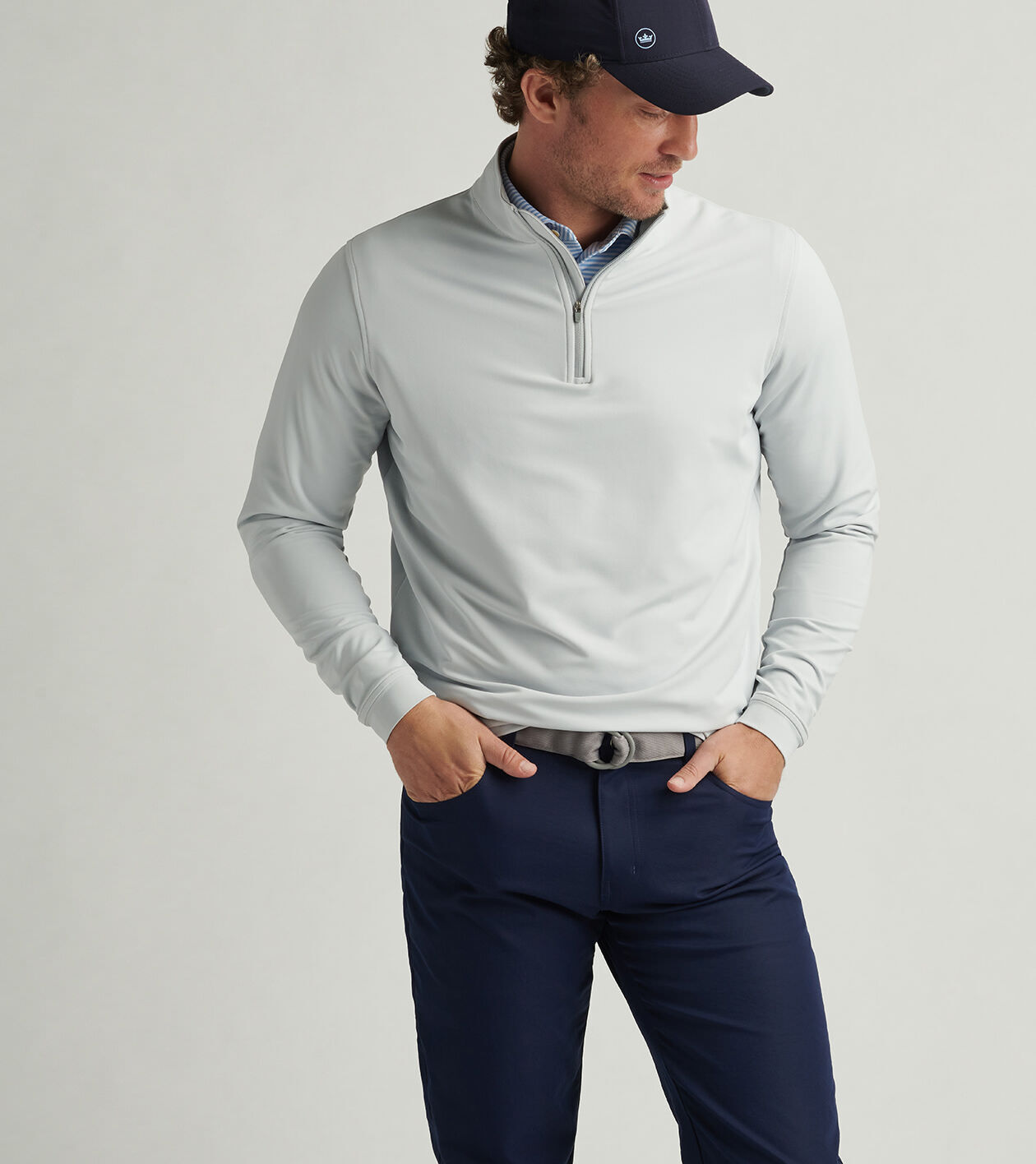 MIDNIGHT PAINTING SERVICE スウェット グレー Perth Performance Quarter-Zip | Men's Pullovers | Peter Millar