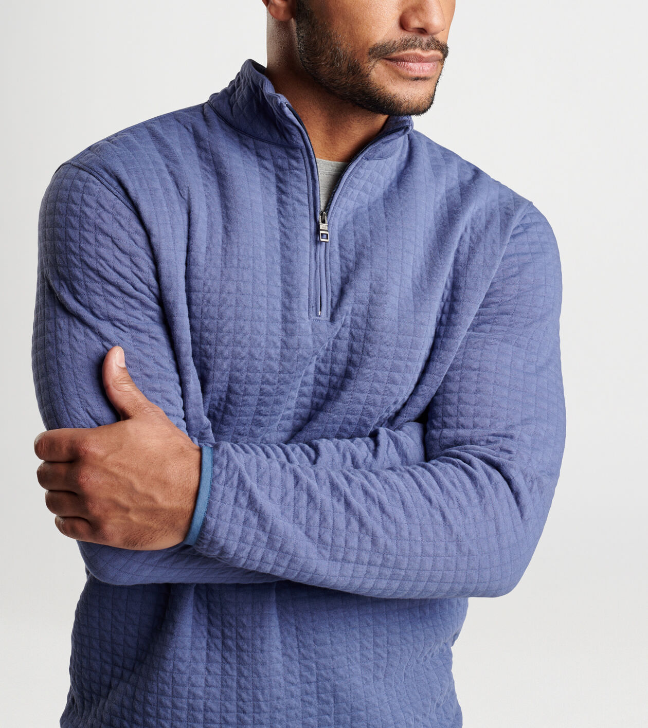 Mens quilted quarter zip pullover shop