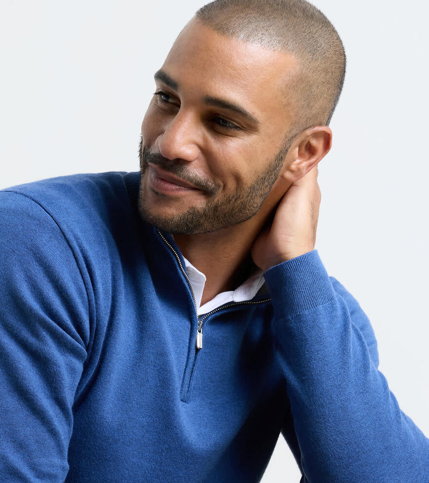 Coolspun Lite Cotton Quarter-Zip Sweater image number 4