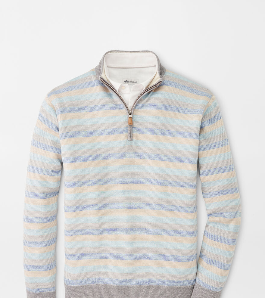 Crown Cool Striped Quarter-Zip Sweater image number 1