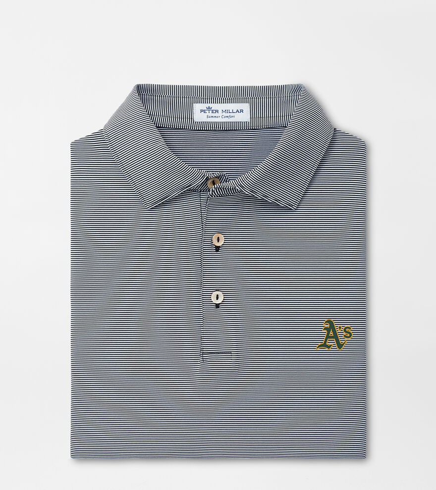 Oakland A's Jubilee Stripe Performance Polo image number 1