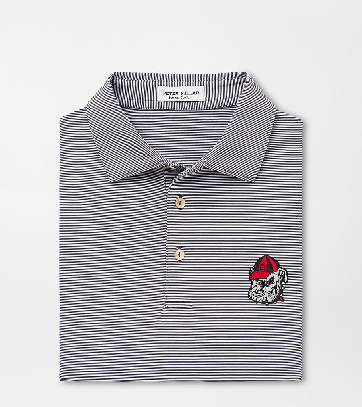 Georgia Bulldog Head Jubilee Stripe Performance Polo | Men's