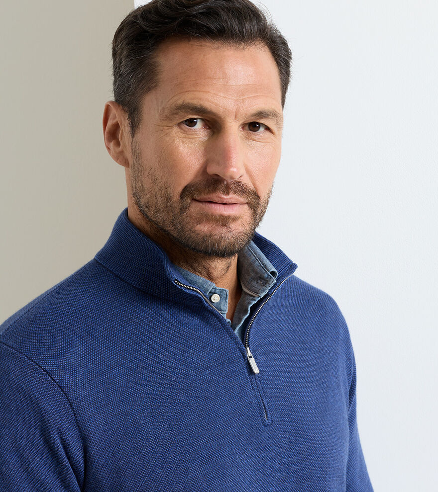 Coolspun Lite Birdseye Quarter Zip Sweater image number 4