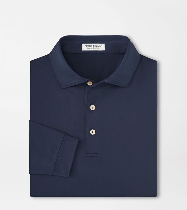 Solid Stretch Jersey Long Sleeve Polo