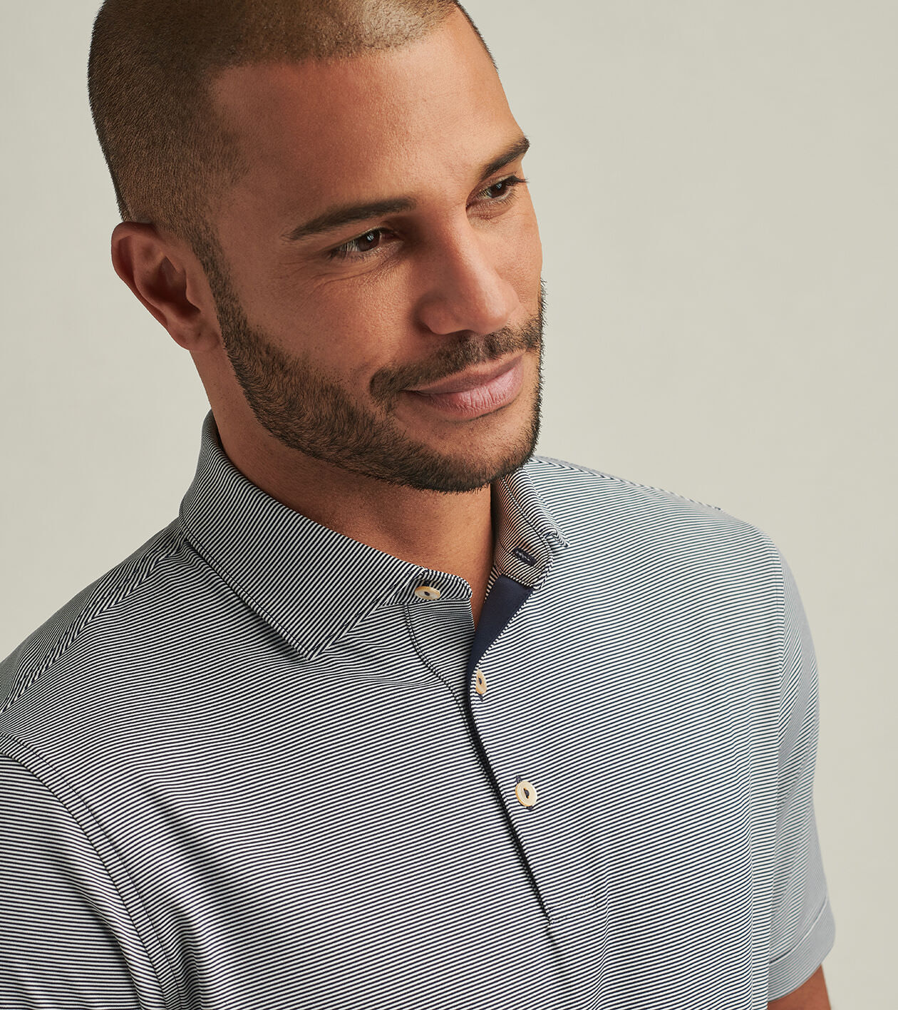 Striped performance hotsell polo