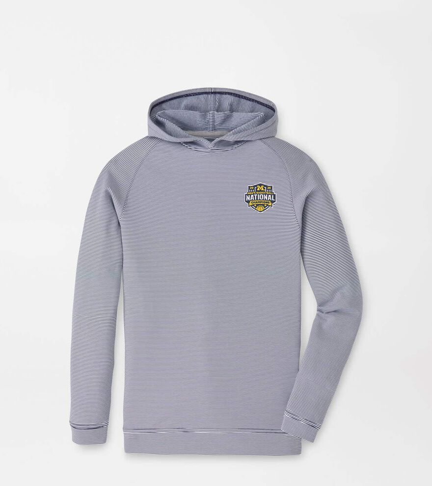 Michigan National Champion Pine Youth Sugar Stripe Performance Hoodie image number 1