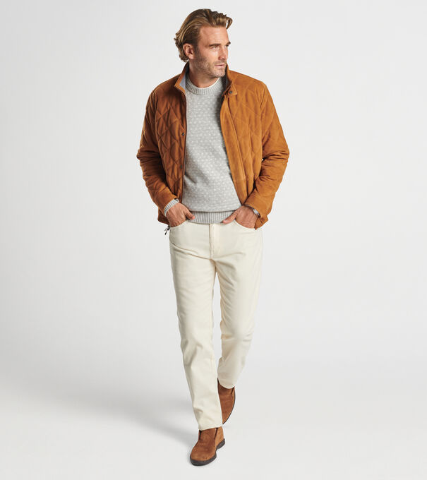 Suede Norfolk Quilted Bomber