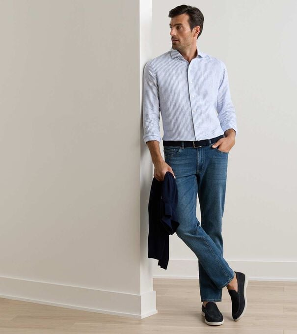 Vintage Washed Five-Pocket Denim